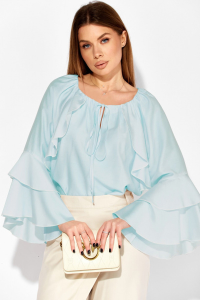 Блуза Laikony L-414 голубой - фото 1