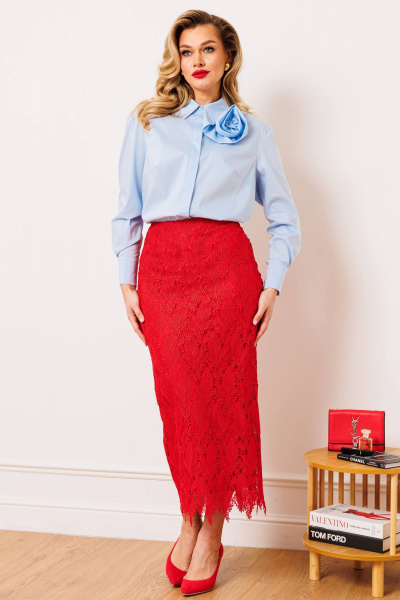 Блуза Мода Юрс 2913BL голубой - фото 6