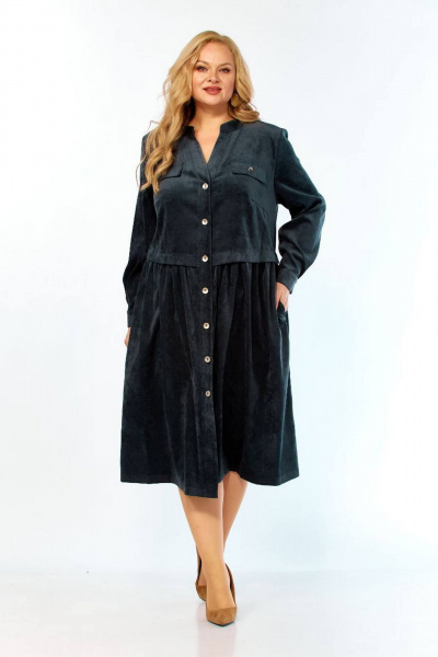 Платье СиБон 0241 темно-зеленый_штрукс - фото 3