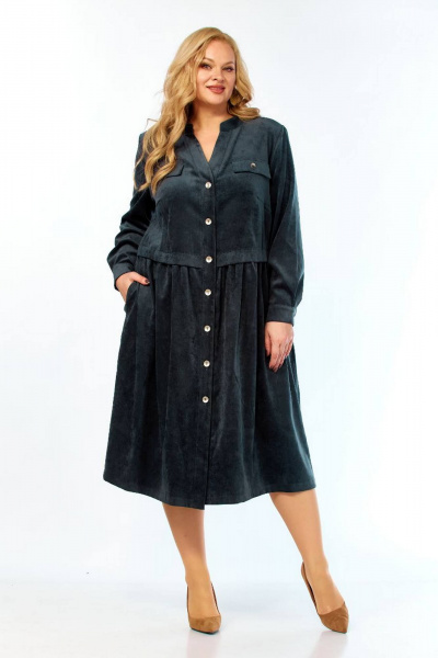 Платье СиБон 0241 темно-зеленый_штрукс - фото 1