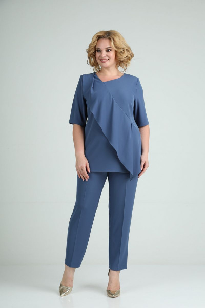 Блуза, брюки Диомант 1695 синий - фото 1