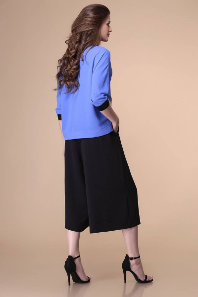 Блуза, брюки Romanovich Style 2-2124 черный/голубой - фото 3