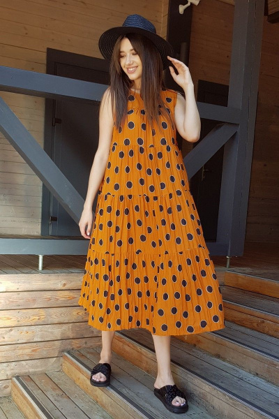 Платье Lokka 771 оранжевый_горох - фото 9