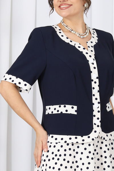 Блуза, юбка Ninele 5992 молочный+горох - фото 4