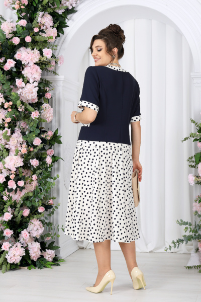 Блуза, юбка Ninele 5992 молочный+горох - фото 8