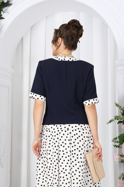 Блуза, юбка Ninele 5992 молочный+горох - фото 9