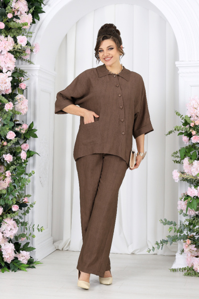 Блуза, брюки Ninele 7497 коричневый - фото 7