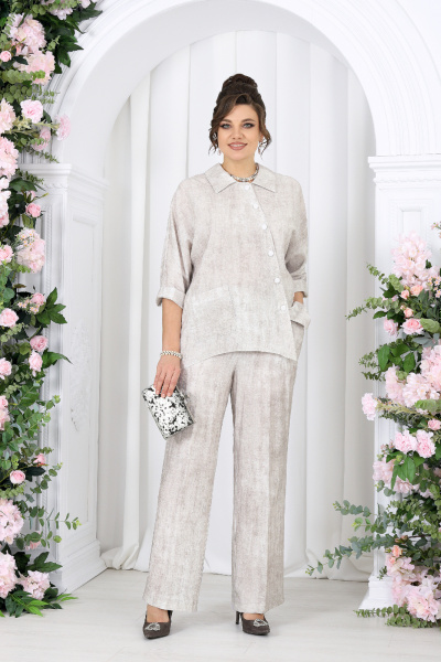 Блуза, брюки Ninele 7497 светло-бежевый - фото 3