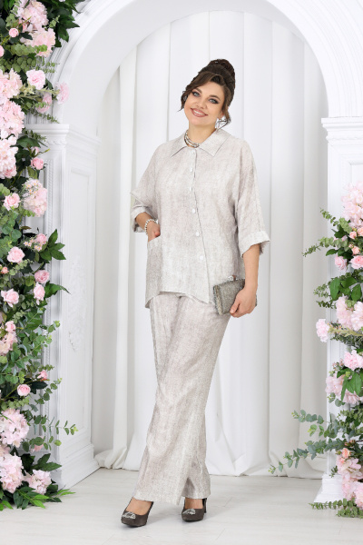 Блуза, брюки Ninele 7497 светло-бежевый - фото 5