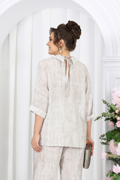 Блуза, брюки Ninele 7497 светло-бежевый - фото 7