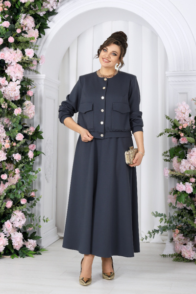 Жакет, юбка Ninele 7522 серый - фото 7