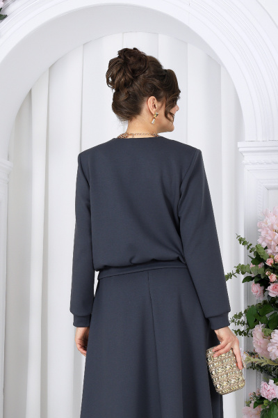 Жакет, юбка Ninele 7522 серый - фото 8