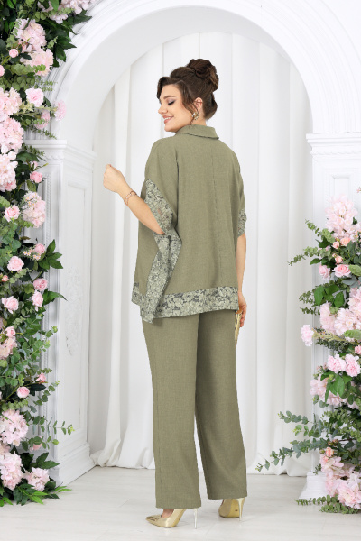Блуза, брюки Ninele 7525 оливка - фото 7