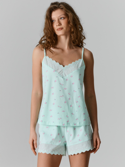 Топ, шорты Mark Formelle 592400/25-40210ПП-16 цветы_на_мятном - фото 1