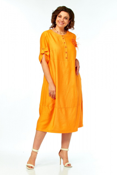 Платье Ольга Стиль С-1014 оранжевый - фото 6