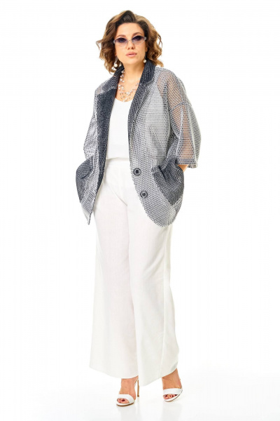 Жакет Anastasia 1349 молочно-графитовый - фото 5