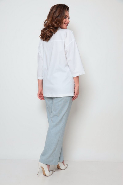 Блуза, брюки Michel chic 1242 белый+серый - фото 4