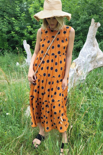 Платье Lokka 771 оранжевый_горох - фото 8