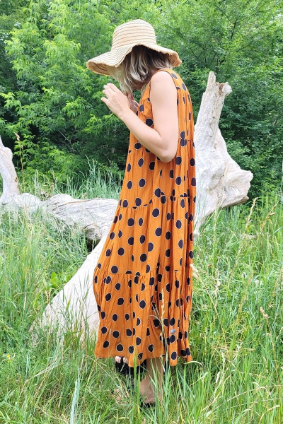 Платье Lokka 771 оранжевый_горох - фото 7