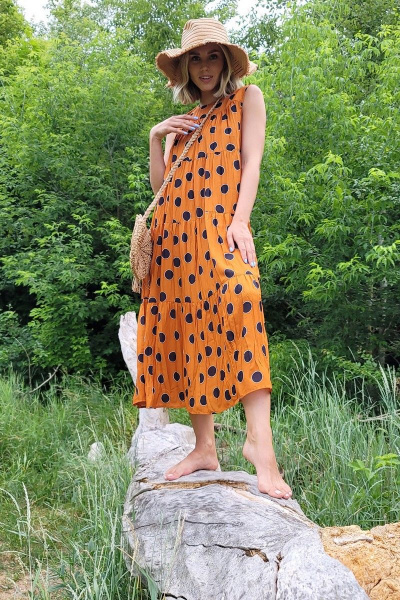 Платье Lokka 771 оранжевый_горох - фото 2
