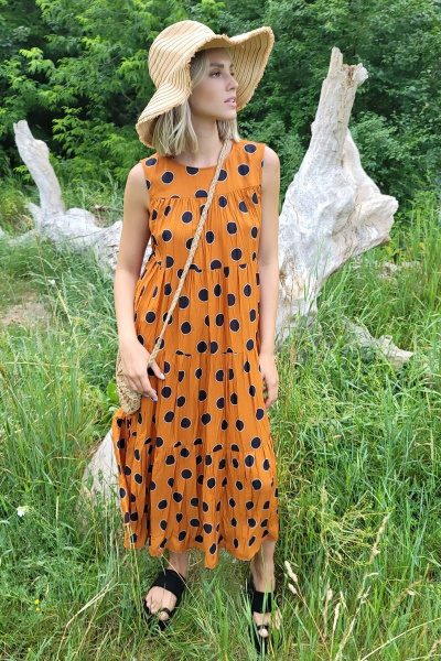 Платье Lokka 771 оранжевый_горох - фото 5