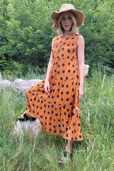 Платье Lokka 771 оранжевый_горох - фото 1