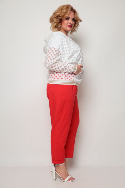 Блуза, брюки Michel chic 1240 белый+красный - фото 4