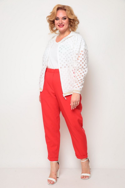 Блуза, брюки Michel chic 1240 белый+красный - фото 3