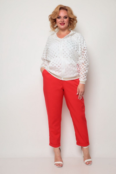 Блуза, брюки Michel chic 1240 белый+красный - фото 2
