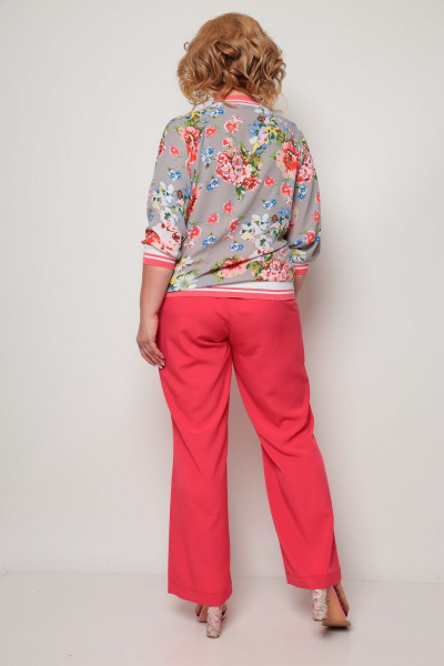 Блуза, брюки Michel chic 1246 красный+серый - фото 5