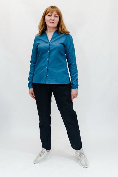 Блуза Витебчанка 382-18 темно-синий - фото 1