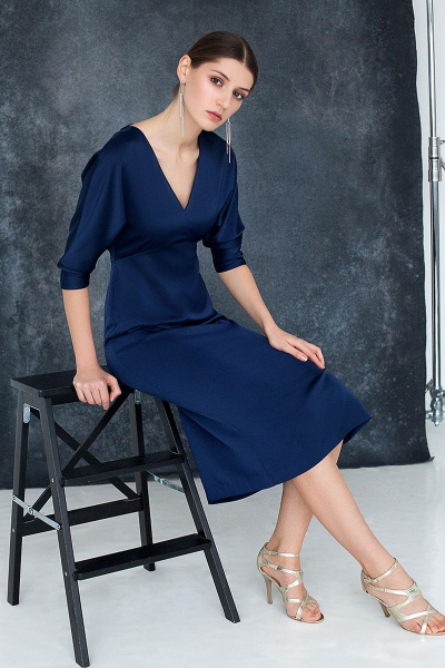 Платье Moveri by Larisa Balunova 5468 синий - фото 1