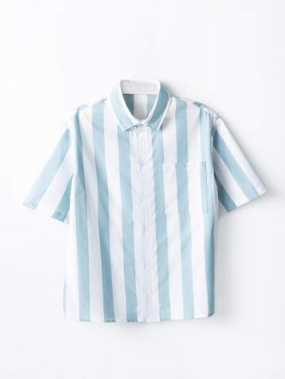 Рубашка Mark Formelle 113456-1/25-40513П-9 белая_полоска_на_пыльной_бирюзе - фото 2