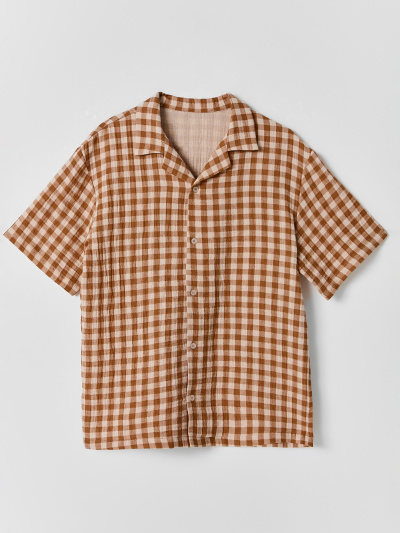 Рубашка Mark Formelle 113467/25-41590П-9 коричневая_клетка_виши - фото 3