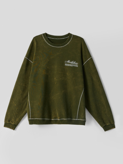 Свитшот Mark Formelle 121893-1/25-ОБР5429П-7(3) ACID_WASH_т.зеленый_печать_009.2_Эйсид_1_сл_ - фото 2