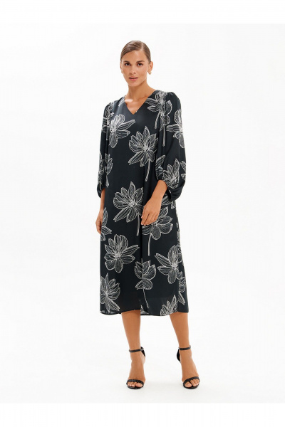 Платье Nelva 51733 черный-принт - фото 2