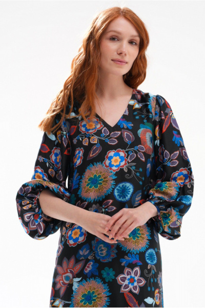 Платье Nelva 51724 черный_с_принтом - фото 2