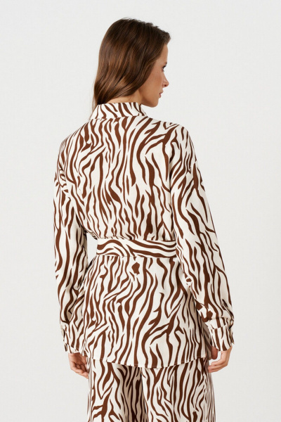 Блуза Nelva 23251 молочно-коричневый - фото 8