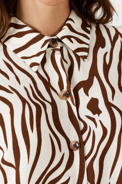 Блуза Nelva 23251 молочно-коричневый - фото 5