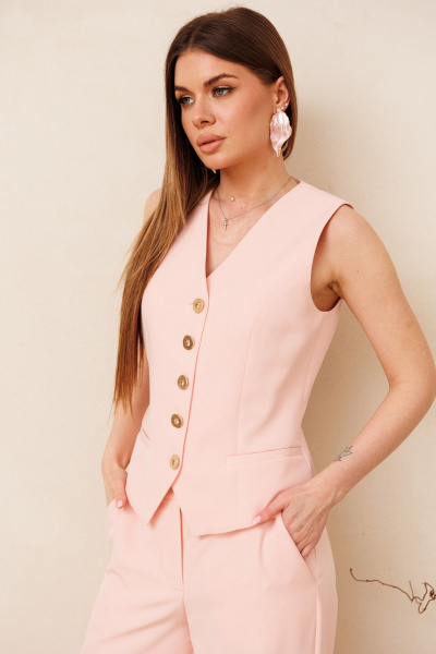Брюки, жилет Ambera Style 2139-3 пудра - фото 2
