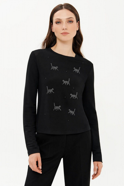 Лонгслив Nelva 23390 черный - фото 1