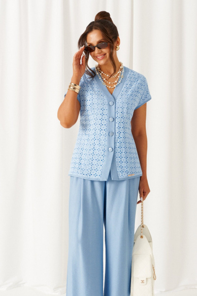 Брюки, жакет Beautiful&Free 6474 голубой - фото 4