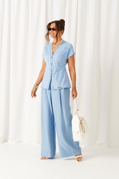 Брюки, жакет Beautiful&Free 6474 голубой - фото 3