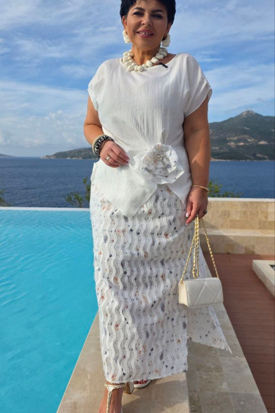 Блуза, юбка Vittoria Queen 28803 молочный-цветочный_принт - фото 10