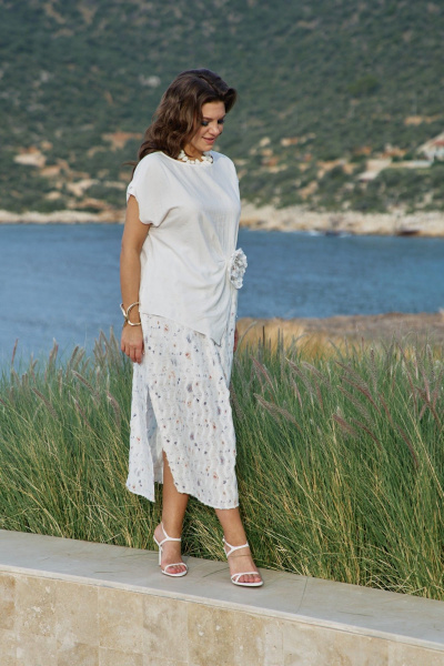 Блуза, юбка Vittoria Queen 28803 молочный-цветочный_принт - фото 6