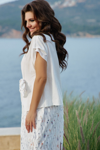 Блуза, юбка Vittoria Queen 28803 молочный-цветочный_принт - фото 5