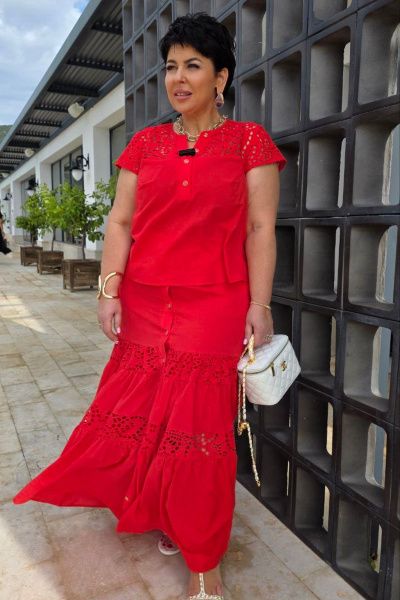 Блуза, юбка Vittoria Queen 28883 красный - фото 9