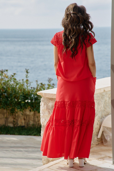Блуза, юбка Vittoria Queen 28883 красный - фото 7