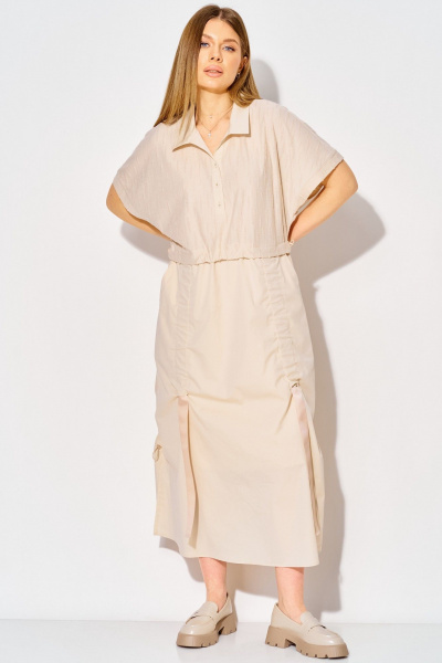 Платье Laikony L-254 бежевый - фото 7