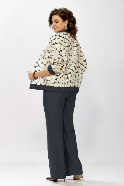 Брюки, бомбер, майка Милора-стиль 1454 темно-синий - фото 2